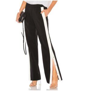 NWT Theory Revolve Snap Pant Black w White Side Stripe Sz S